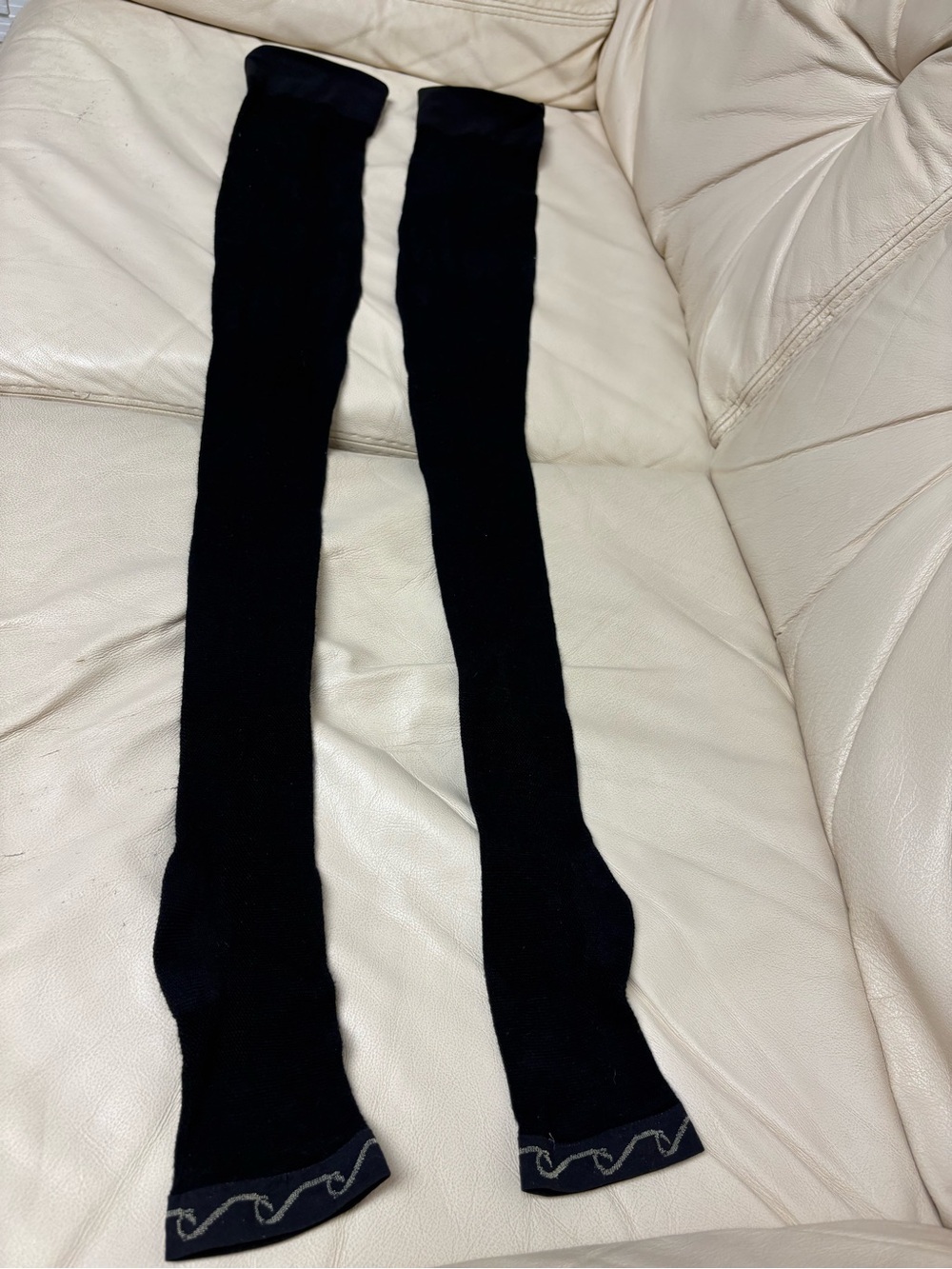Black Thigh High Japan Toeless Compression Socks